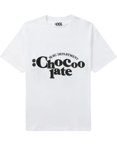 Chocoolate T-Shirt mit Logo-Print - Weiß