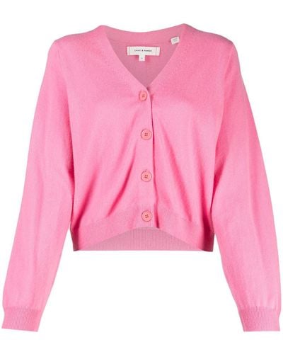 Chinti & Parker V-neck Cropped Wool Cardigan - Pink
