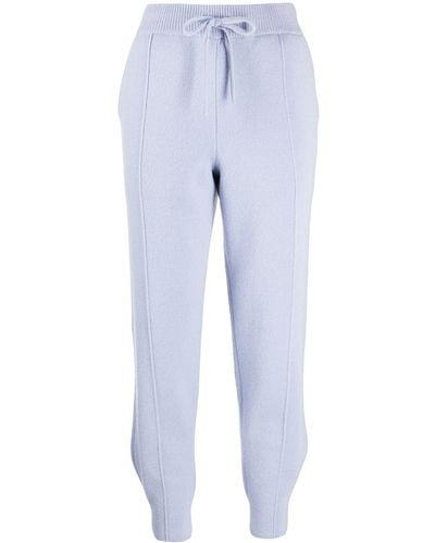 Pringle of Scotland Pantalon de jogging en maille à lien de resserrage - Bleu