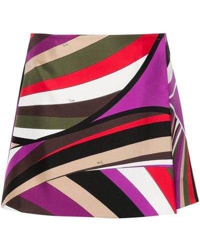 Emilio Pucci Iride-print Silk Mini Skirt - Pink