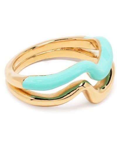 Missoma squiggle Double Ring - Blue