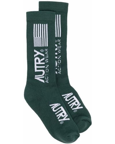 Autry Logo-print Socks - Green