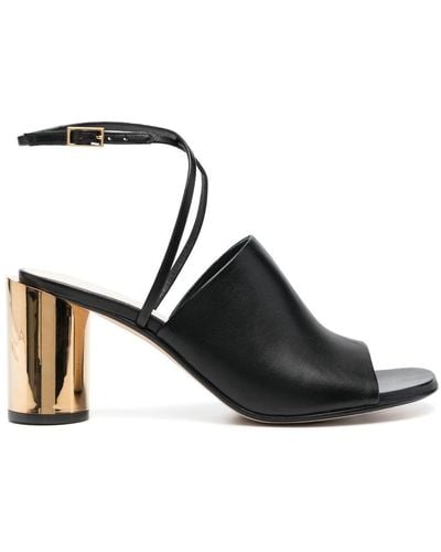 Lanvin Metallic-heel 75mm Leather Sandals - Black