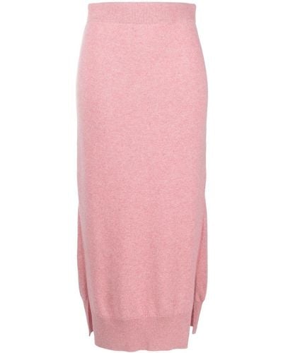 Barrie High-waist Cashmere Maxi Skirt - Pink