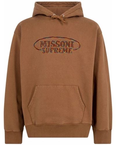 Supreme X Missoni hoodie 'FW21' à logo brodé - Marron
