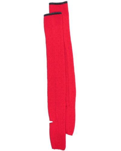 Barrie Ribbed Cashmere Gaiters - Red