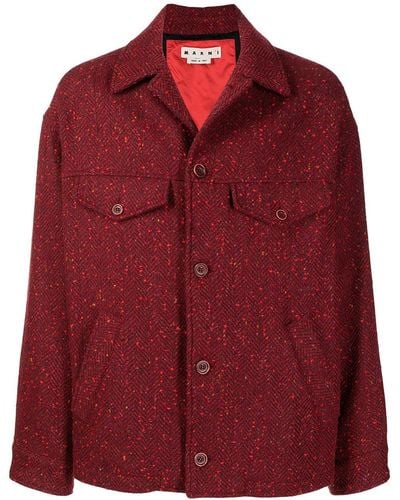 Marni Herringbone-effect Jacket - Red