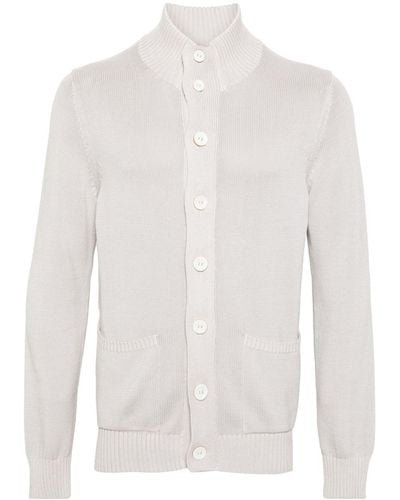 Malo Ribbed-knit Cotton Cardigan - White
