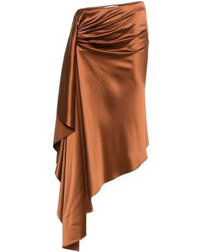 Christopher Esber Cusco Silk Midi Skirt - Brown