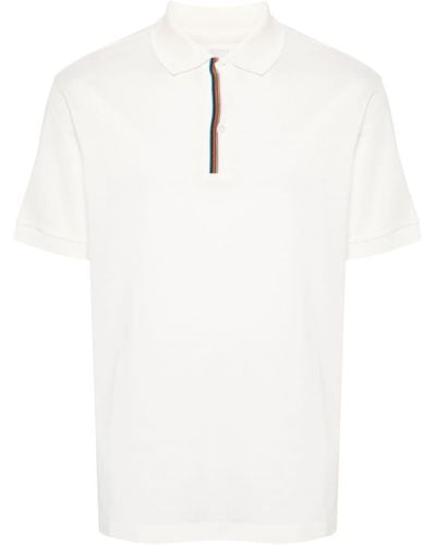 Paul Smith Poloshirt mit Streifendetail - Weiß