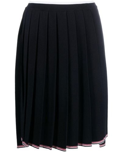Thom Browne Knitted Step-hem Pleated Skirt - Black