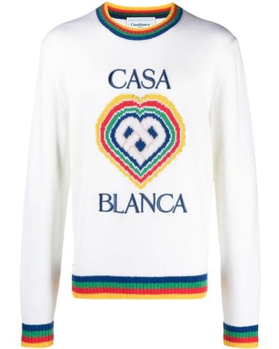 Casablancabrand Heart Boucle Pullover - Weiß