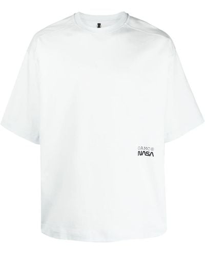 OAMC X Nasa T-shirt Met Maanprint - Wit