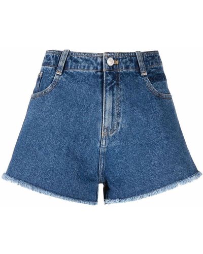 KENZO Short en jean à logo brodé - Bleu