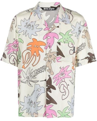 Palm Angels Palmity Allover-print Shirt - Grey