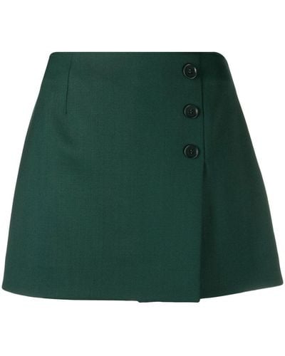 P.A.R.O.S.H. Button-detail A-line Mini Skirt - Green