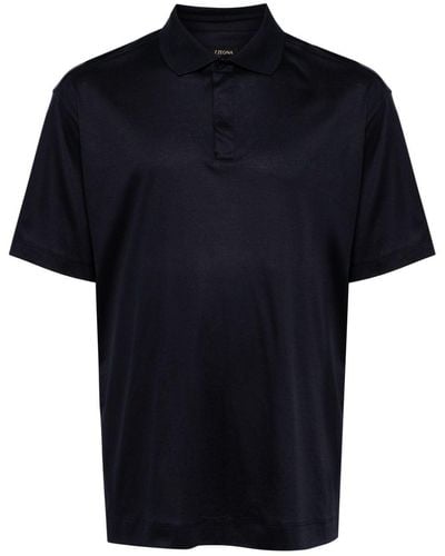 Zegna Short-sleeve cotton polo shirt - Nero