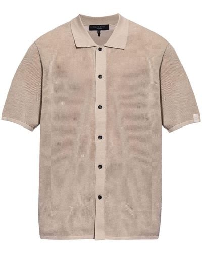Rag & Bone Short-sleeved Bouclé Shirt - Naturel