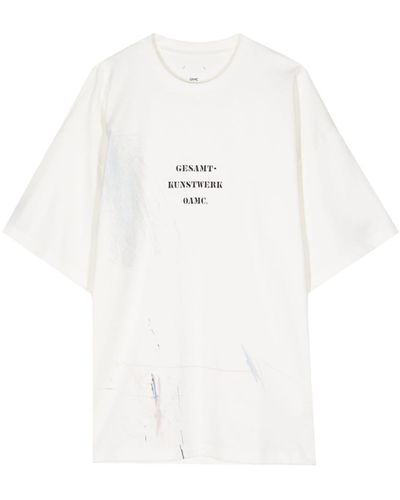 OAMC T-shirt Scribble - Bianco