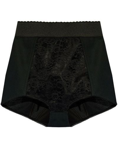 Dolce & Gabbana Panelled Floral-lace Shorts - Black