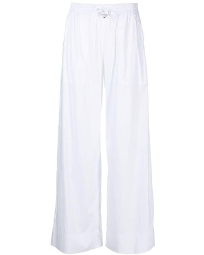 Emporio Armani Logo Wide Leg Pants - White