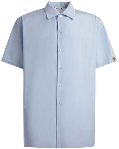 Bally Logo-appliqué Cotton Shirt - Blue