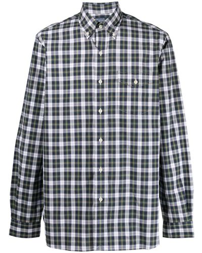 Polo Ralph Lauren Plaid-check Pattern Cotton Shirt - Blue