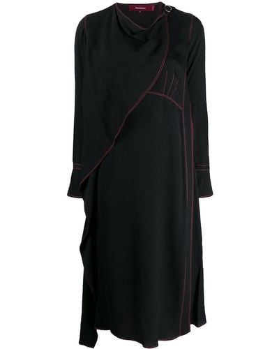 Sies Marjan Kleid mit drapiertem Ausschnitt - Schwarz
