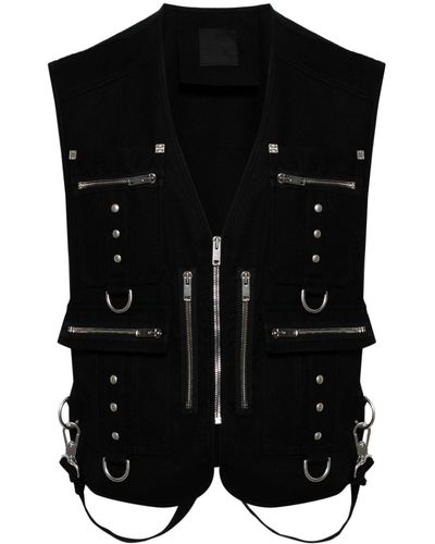Givenchy Multi-pocket Wool Gilet - Black