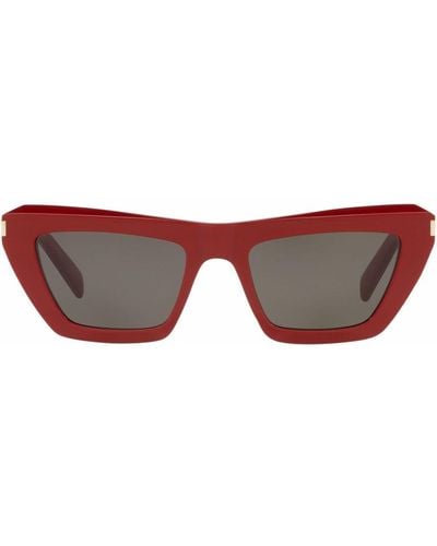 Saint Laurent Gafas de sol con montura cat eye - Rojo