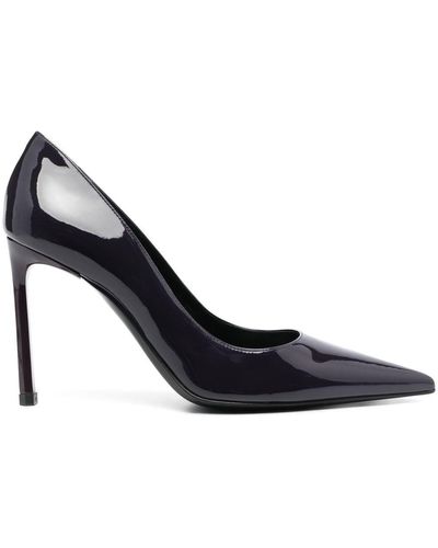 Sergio Rossi 90mm Patent-finish Leather Court Shoes - Blue