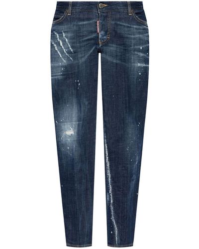DSquared² Logo-patch Cotton Jeans - Blue