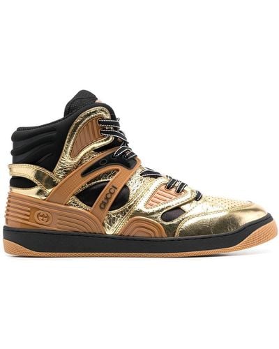 Gucci Basket Hi-top Sneakers - Brown