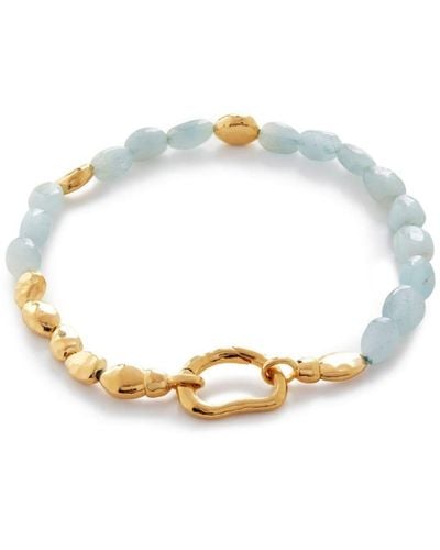 Monica Vinader Bracelet Rio Aquamarine à perles - Métallisé