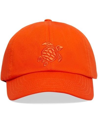 Vilebrequin Turtle-embroidered cotton cap - Orange