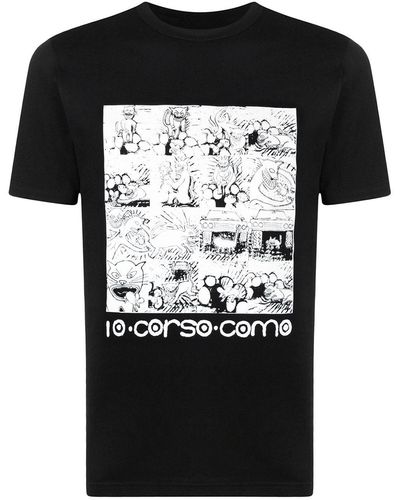 10 Corso Como Graphic Print Short-sleeved T-shirt - Black