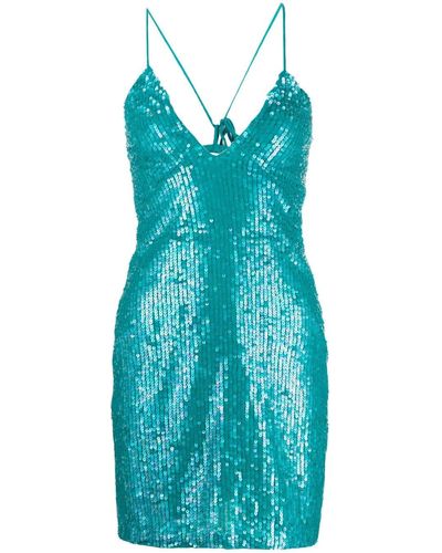 P.A.R.O.S.H. Sequin-embellished Mini Dress - Blue