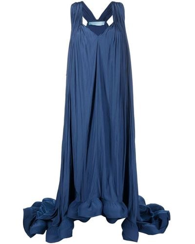 Lanvin Kleid mit Rüschensaum - Blau
