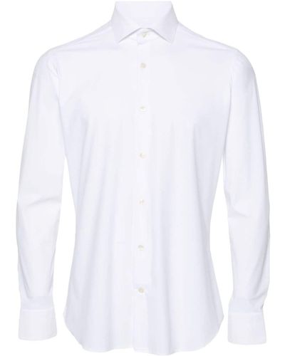 Tintoria Mattei 954 Camicia con colletto ampio - Bianco