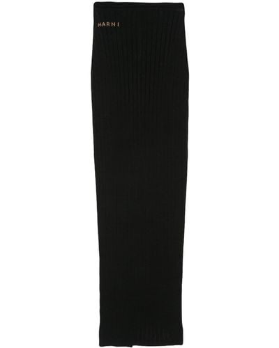 Marni Logo-jacquard Midi Skirt - Black