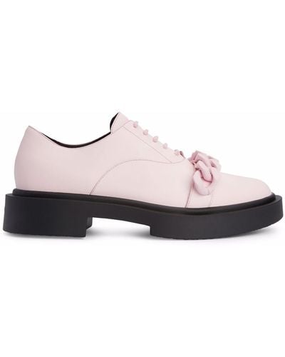 Giuseppe Zanotti Adrik Chain-trim Lace-up Shoes - Pink