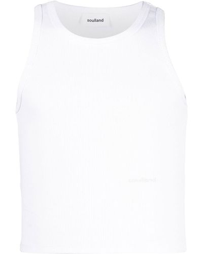 Soulland Indigo Knitted Tank Top - White