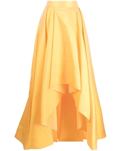 Gemy Maalouf Asymmetric Satin Maxi Skirt - Yellow