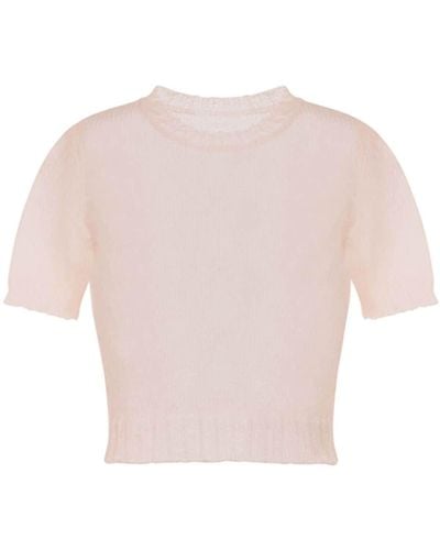 Maison Margiela Sheer Knit Top - Pink