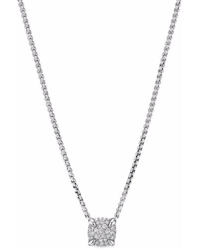 David Yurman Sterling Silver Petite Chatelaine Diamond Necklace - Metallic