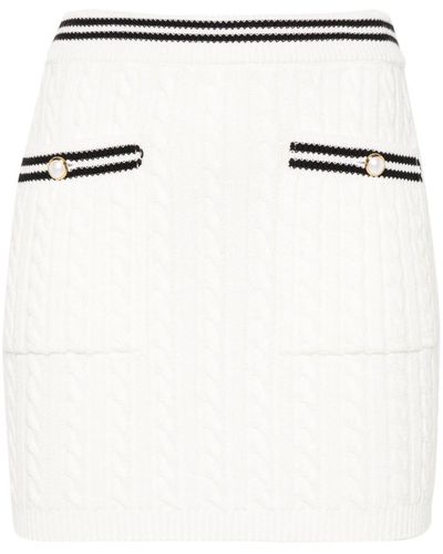 Alessandra Rich Cable Knitted Mini Skirt - White