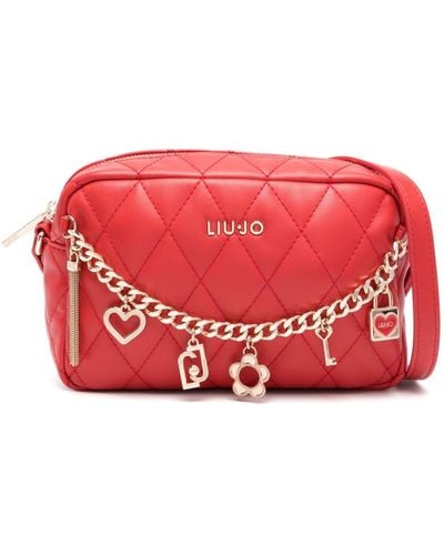 Liu Jo Faux-leather Charm-detail Crossbody Bag - Red