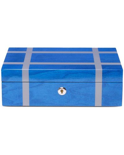 Rapport Carnaby Wood Accessory Box (28cm X 17cm) - Blue