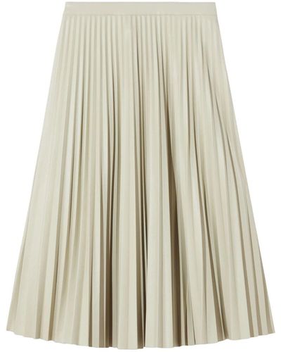 Proenza Schouler Pleated Faux-leather Midi Skirt - Natural