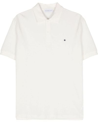 Manuel Ritz Embroidered-logo Polo Shirt - White
